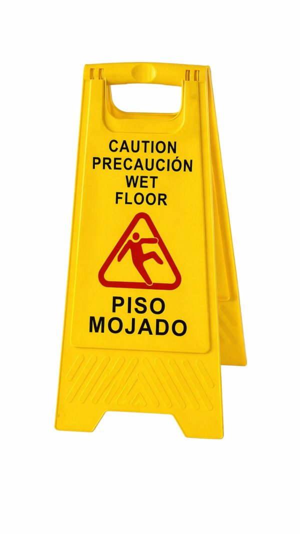 Señal de advertencia piso mojado.